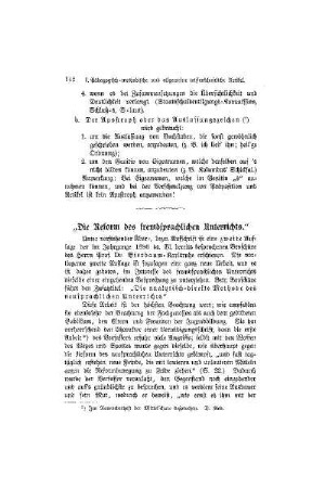"Die Reform des fremdsprachlichen Unterrichts"