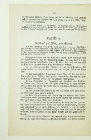 Karl Ritter. Rückblick auf Afrika und Schluß