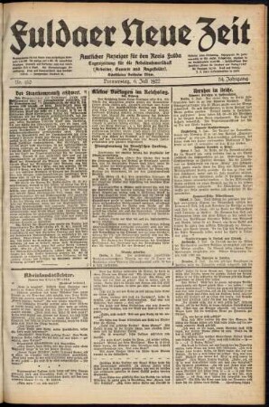 Ausgabe vom Donnerstag, den 06. Juli 1922.