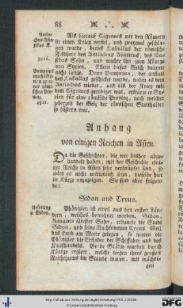 Anhang von einigen Reichen in Asien.