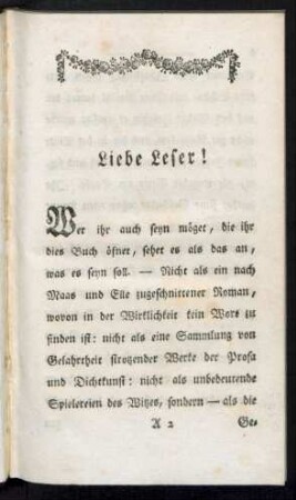 Liebe Leser !