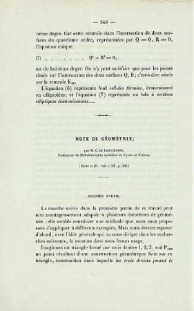 Note de géométrie.