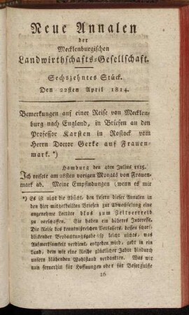 Sechszehntes Stück. Den 22sten April 1814.