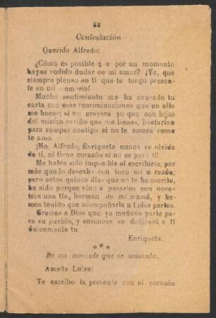 De un amante que se ausenta.