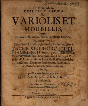 Disputatio Medica De Variolis Et Morbillis