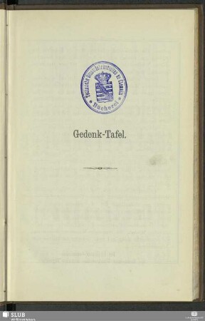 Gedenk-Tafel