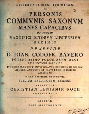 Diss. iur. de personis, communis Saxonum manus capacibus