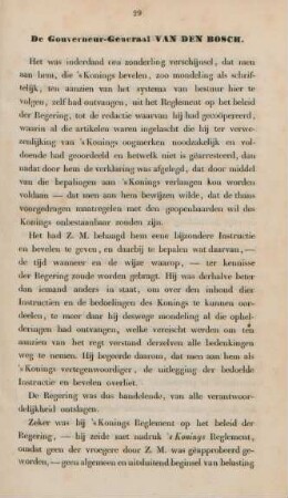 De gouverneur-generaal van den Bosch. De heer Mr. P. Merkus