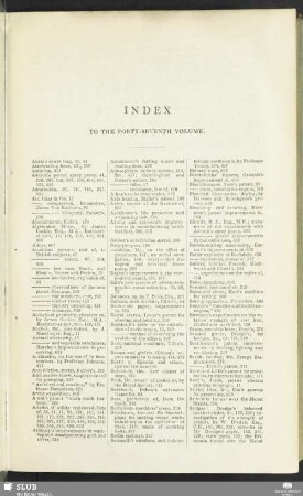 Index to the forty-seventh volume