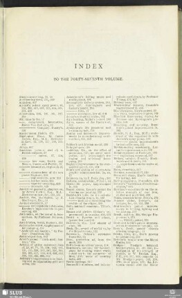 Index to the forty-seventh volume