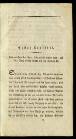 Erstes Kapittel. - Zwanzigstes Kapittel.