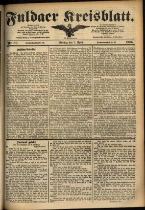 Ausgabe vom Freitag, den 07. April 1905.