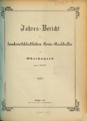 Jahresbericht des Landwirthschaftlichen Kreis-Ausschusses von Oberbayern pro .... 1895 (1896)