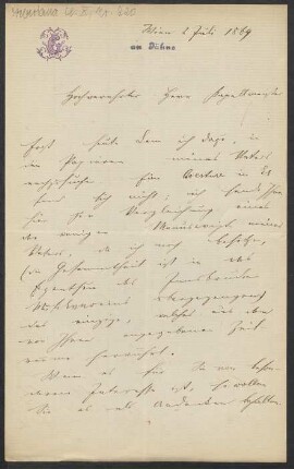 Brief an Friedrich Wilhelm Jähns : 02.07.1869