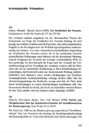 105-122, Kriminalpolitik. Prävention
