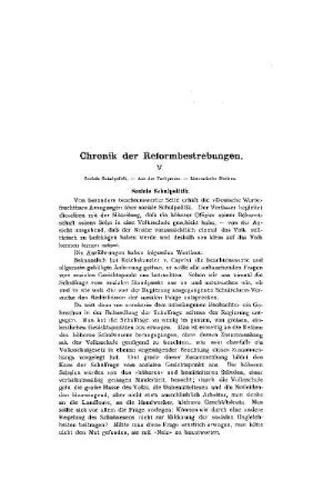 Chronik der Reformbestrebungen : V.