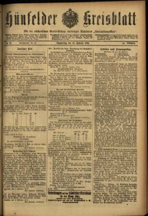 Ausgabe vom Donnerstag, den 13. Februar 1919.