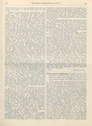 434-435 [Rezension] Schleiermacher‘s Glaubenslehre. Kritische Ausgabe. 1. Abt.: Einleitung v. Carl Stange