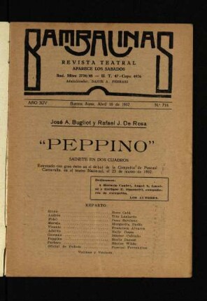 Peppino : sainete en dos cuadros