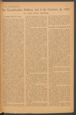 La Constitución Política del 4 de octubre de 1824