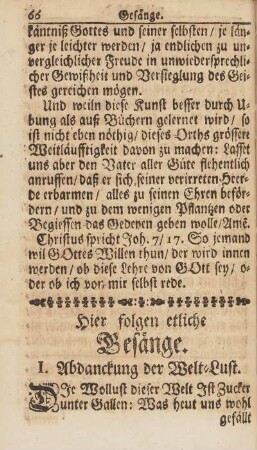 Hier folgen etliche Gesänge