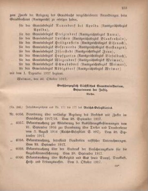 Nr. 246: Inhaltsverzeichnis aus Nr. 171 bis 177 des Reichs-Gesetzblattes