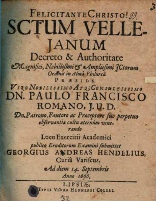 SCtum Velleianum