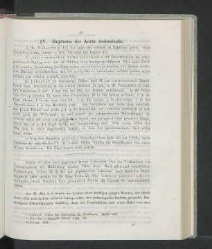 IV. Rupturen der Aorta abdominalis.