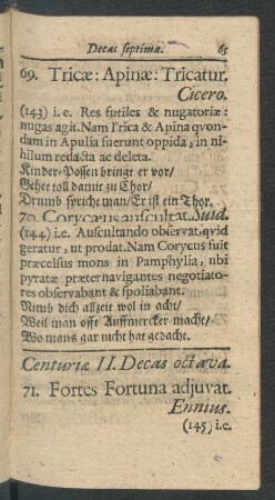 Centuriae II. Decas octava.