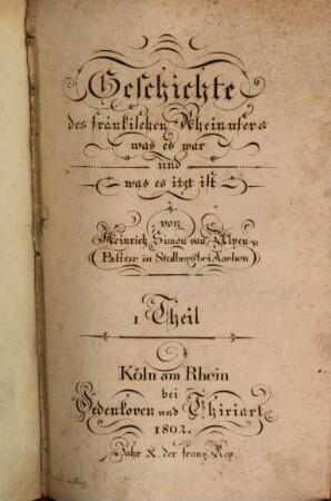 Geschichte des fränkischen Rheinufers, was es war und was es itzt ist, 1