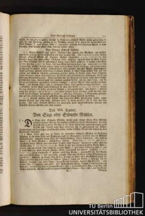 Das XIX. Capitel. Von Säge- oder Schneide-Mühlen.