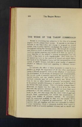 The Work of the Tariff Commission.