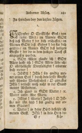281-282, Zu sprechen bey den letsten Zuegen