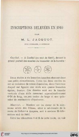 Sér. 5: Inscriptions relevées en 1910