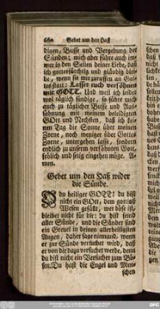 Gebet um den Haß wider die Sünde.