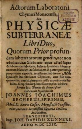 Acta Laboratorii Chymici monacensis : libri 2