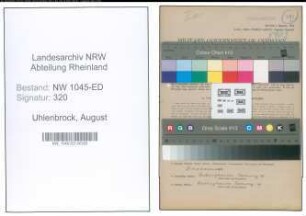 Entnazifizierung August Uhlenbrock , geb. 02.10.1903 (Lehrer)