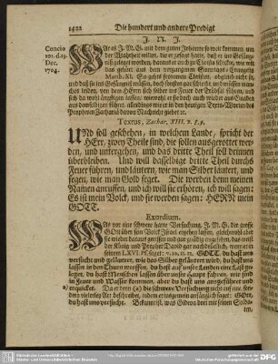Die hundert und andere Predigt aus Zach. XIII. v. 8. 9.