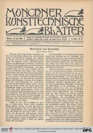 2: Maltechnik und Staatshilfe : ein offenes Wort
