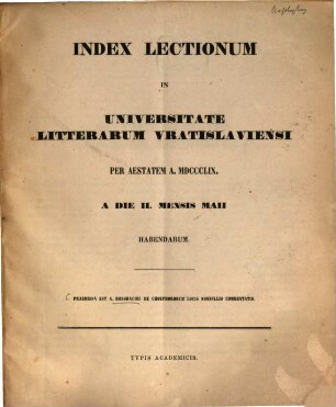 De Choephororum locis nonnullis commentatio : (Aeschylus.) (Index lectionum.)