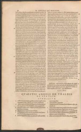 Quaestio Angeli De Ubaldis De Perusio.