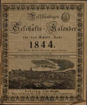 Vollständiger Geschäftskalender : auf das Jahr .... 1844 = Jg. 5