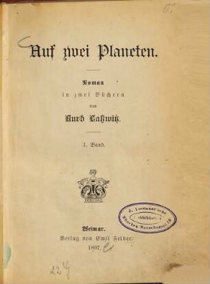 Auf zwei Planeten : Roman in zwei Büchern, 1