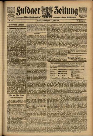 Zweite Ausgabe vom Dienstag, den 15. Mai 1906.