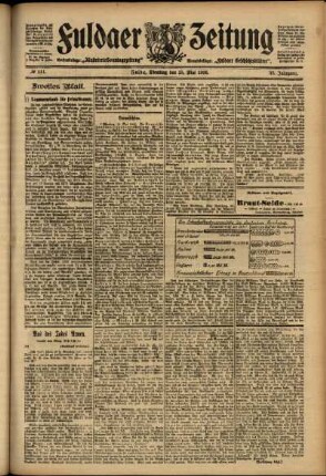 Zweite Ausgabe vom Dienstag, den 15. Mai 1906.