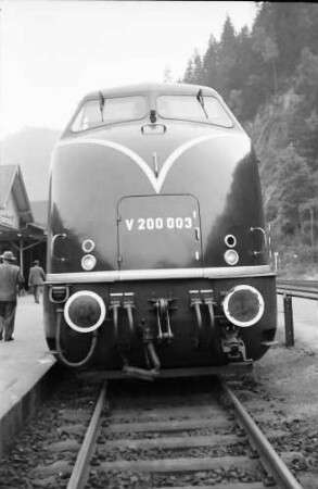 Triberg: Diesellok im Bahnhof Triberg, verschiedene Ansichten