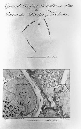 Grundriß und Situationsplan der Schloßruine Wolmar