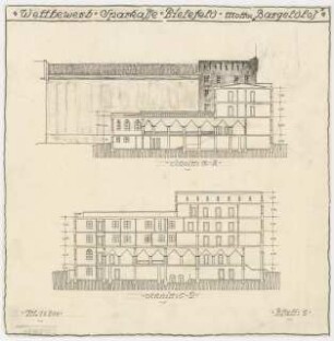 Wettbewerb Stadtsparkasse Bielefeld: 2 Schnitte 1:200
