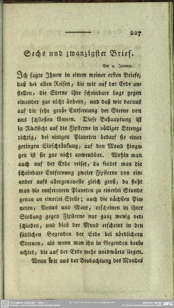 Sechs und zwanzigster Brief