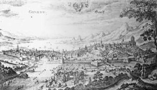 Genf, Ansicht von Genf, Topogr. Helvetiae; Merian, Matthäus